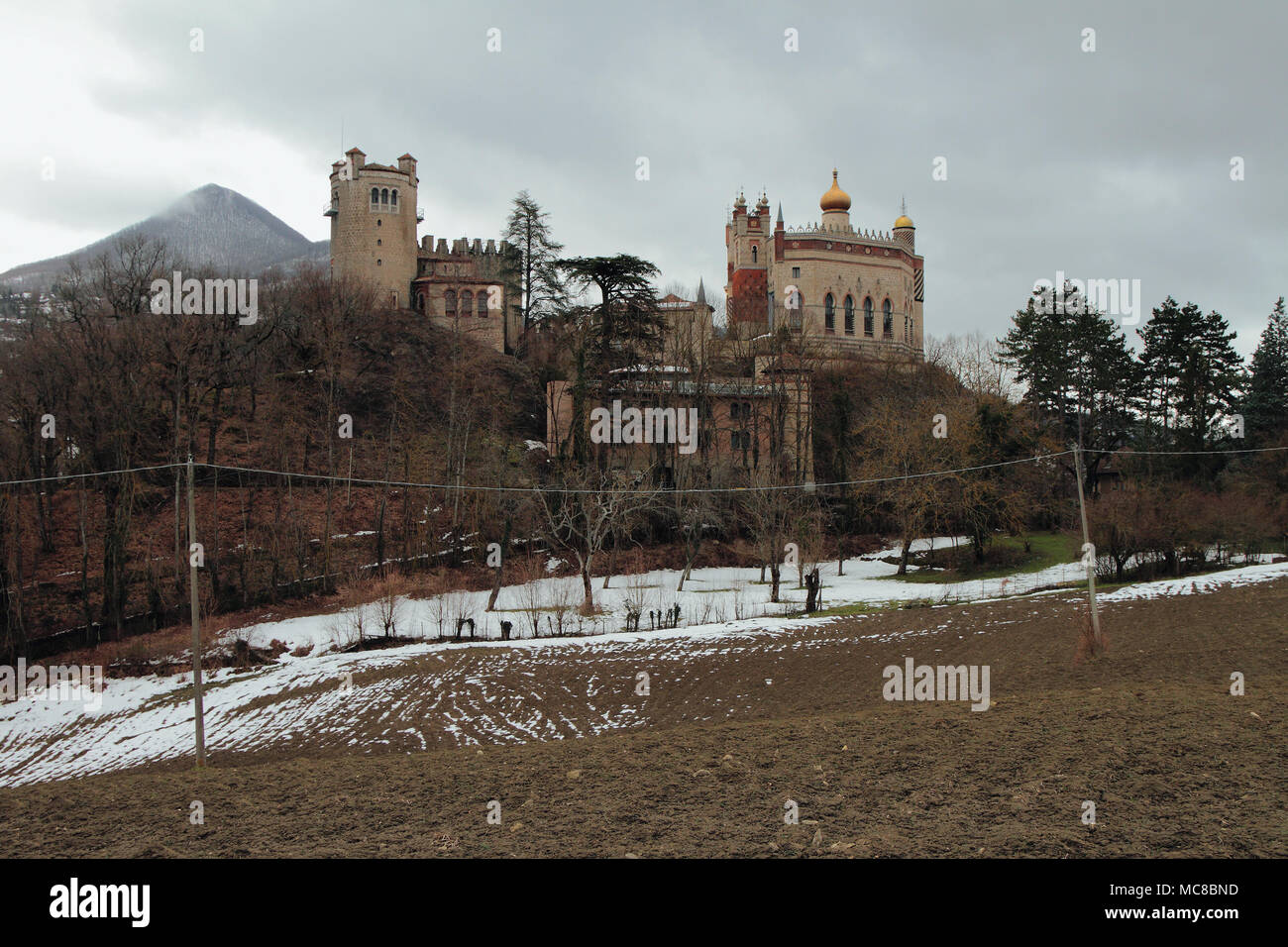 Rocchetta Mattei castle. Riola, Bologna, Emilia-Romagna, Italy Stock Photo
