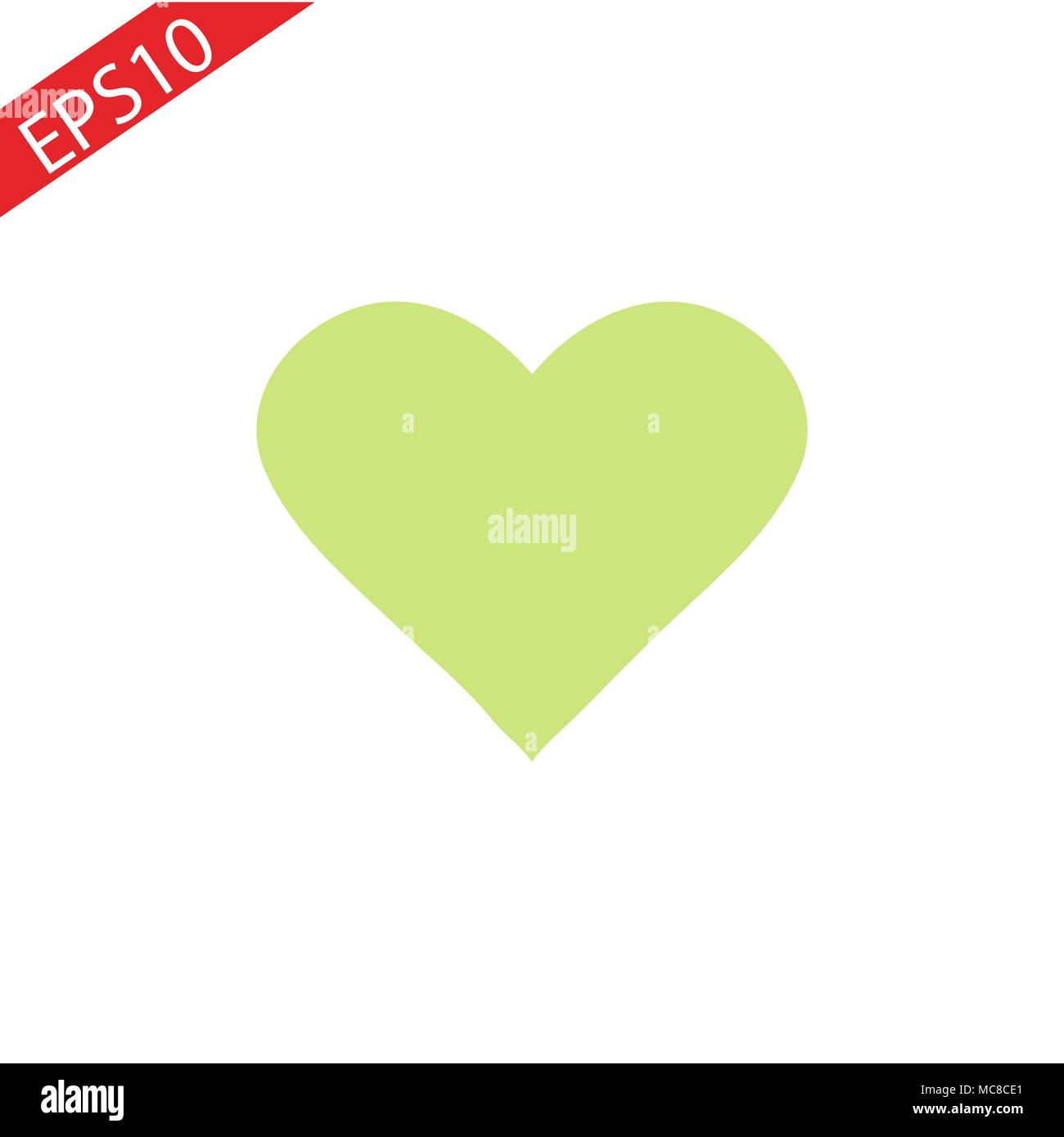 Flat green Heart icon. flat..Eps 10 Stock Vector