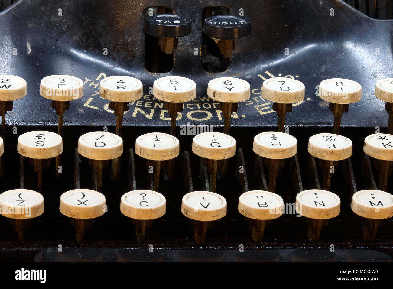 Old Typewriter keys Stock Photo Alamy