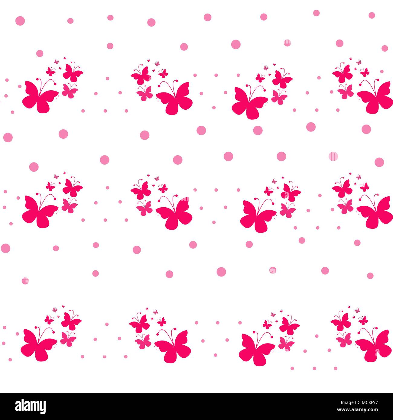 beautiful pink butterflies, isolated on a white Stock Vector Image ...