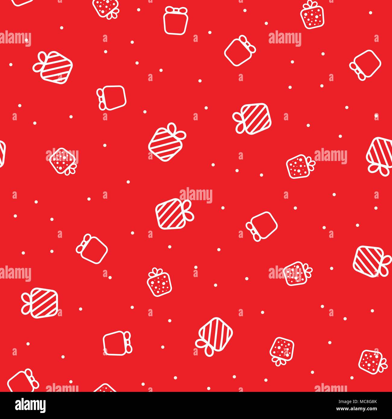 Seamless pattern with chaotic gift. Vector background. Stock Vector