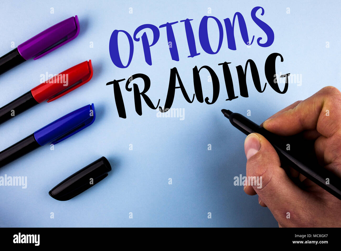 Conceptual hand writing showing Options Trading. Business photo text ...