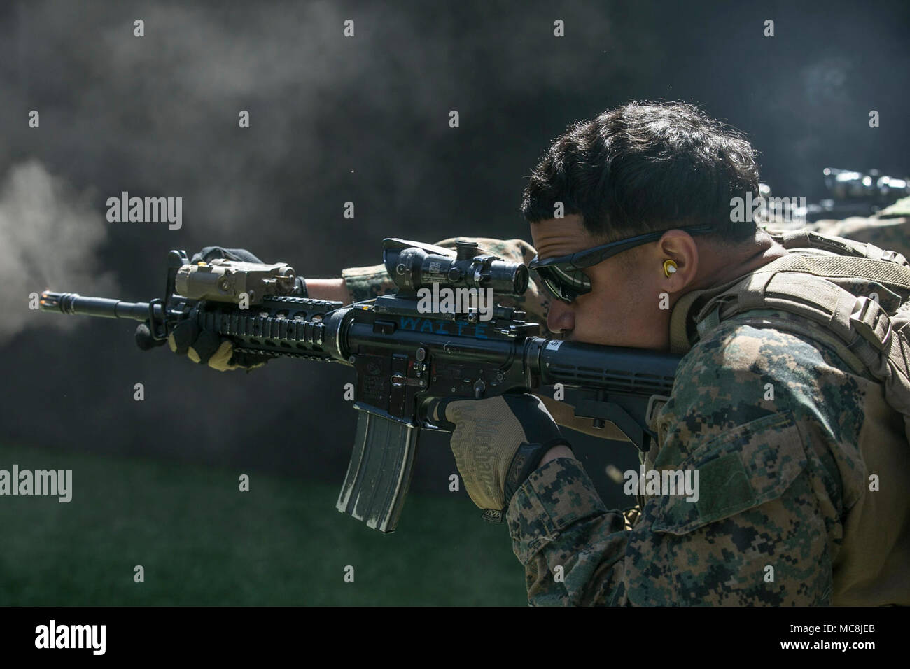 A U.S. Marine with the Maritime Raid Force (MRF), 26th Marine