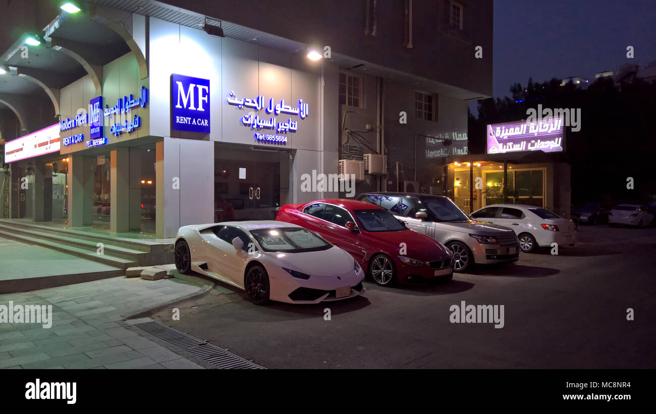Car Rental in Saudi Arabia: Lamborghini and Co Stock Photo