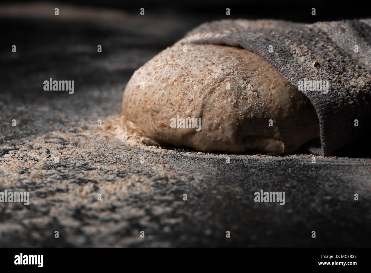 close up picture of brown whole wheat dough Stock Photo