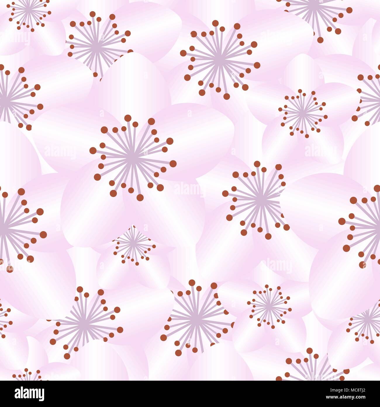 Seamless pattern all cherry blossom, vector Stock Vector Image & Art ...