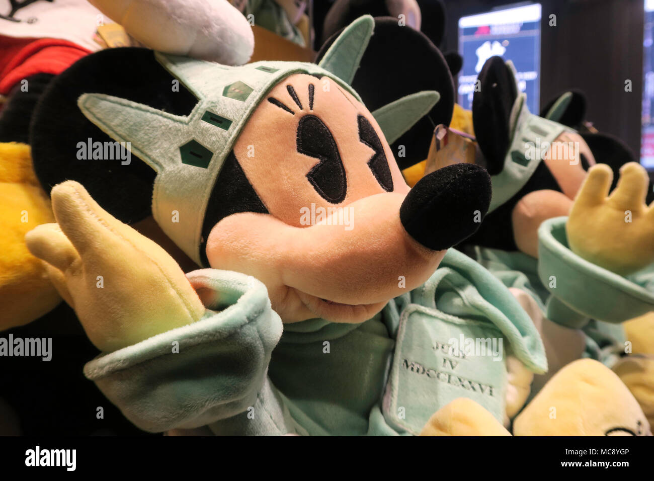 New York Souvenirs in the Disney Store in Times Square, NYC, USA Stock Photo