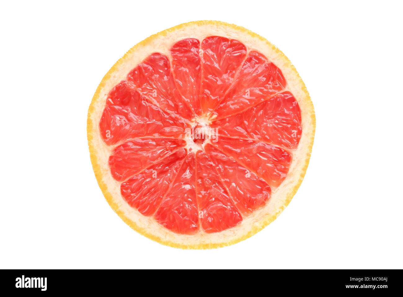 Sliced pink grapefruit isolated on white background Stock Photo