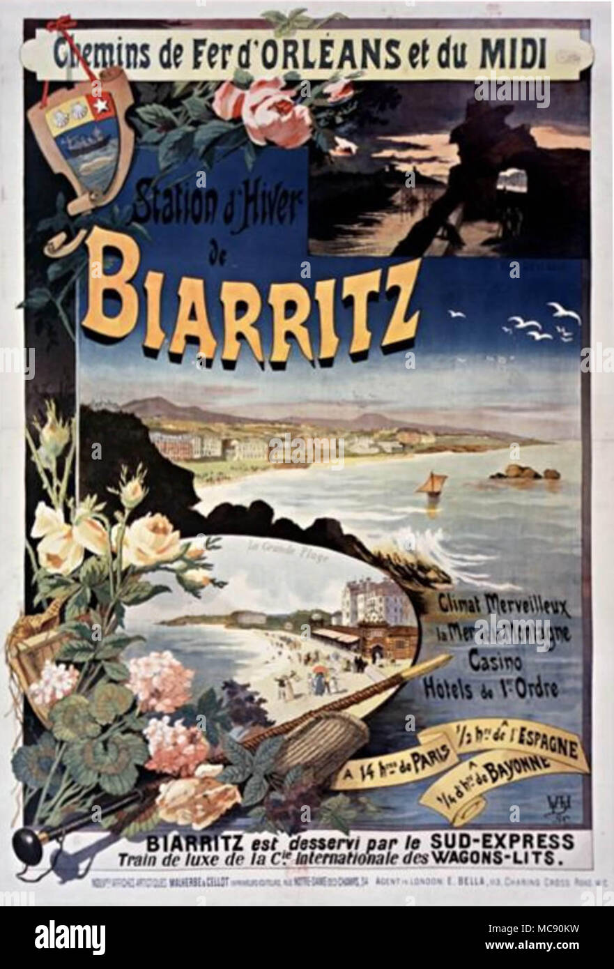Bordeaux Affiche chemin de fer Paris Orléans