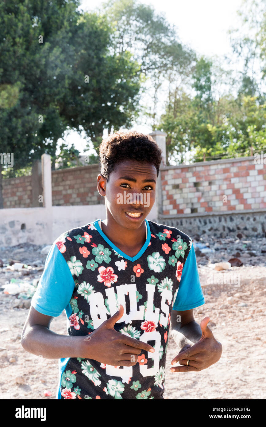 Arta / Djibouti - December 15 2017 : Portrait of Djiboutian teenage Boy Stock Photo
