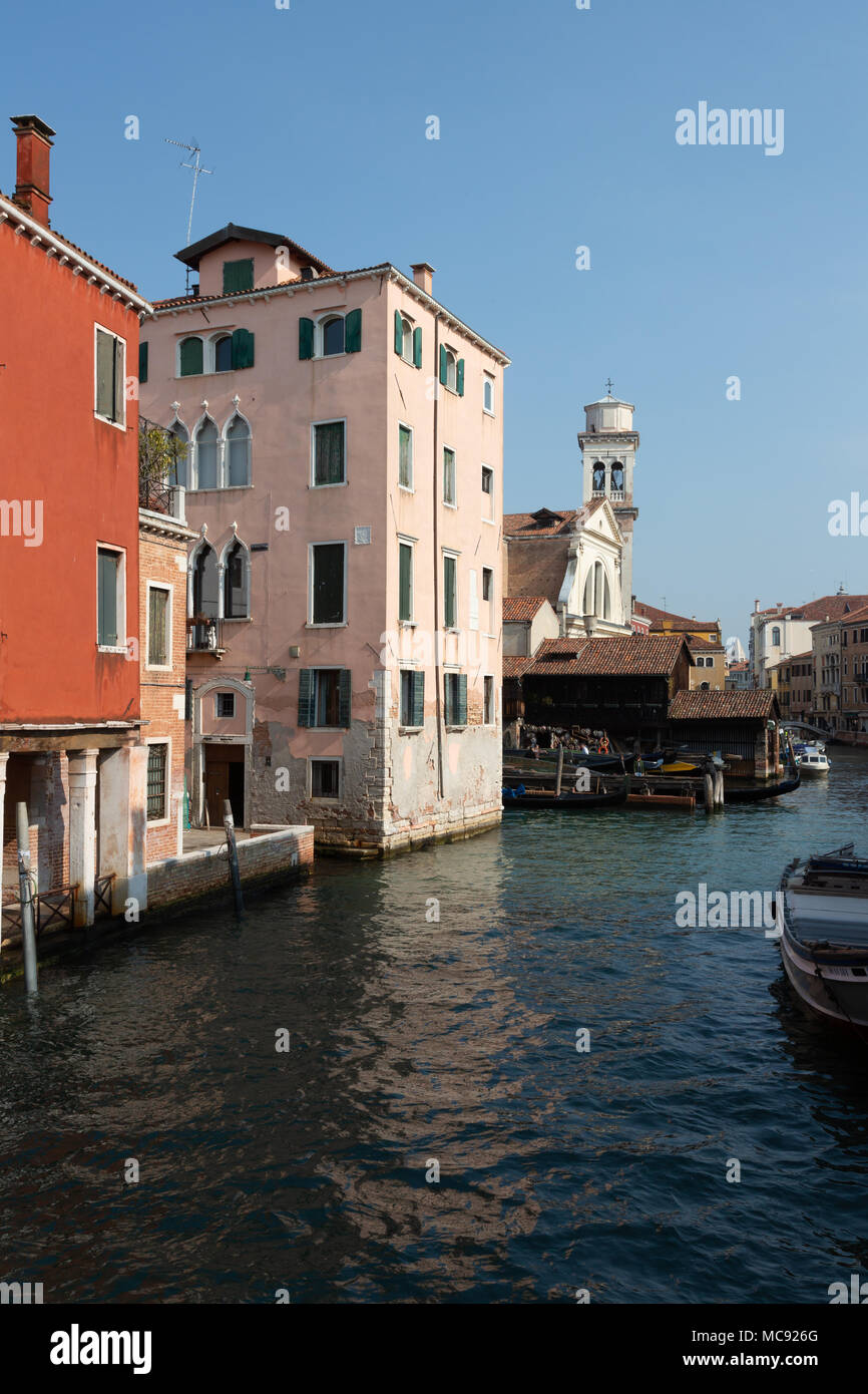 Rio de San Trovaso canal, Venice, Italy Stock Photo