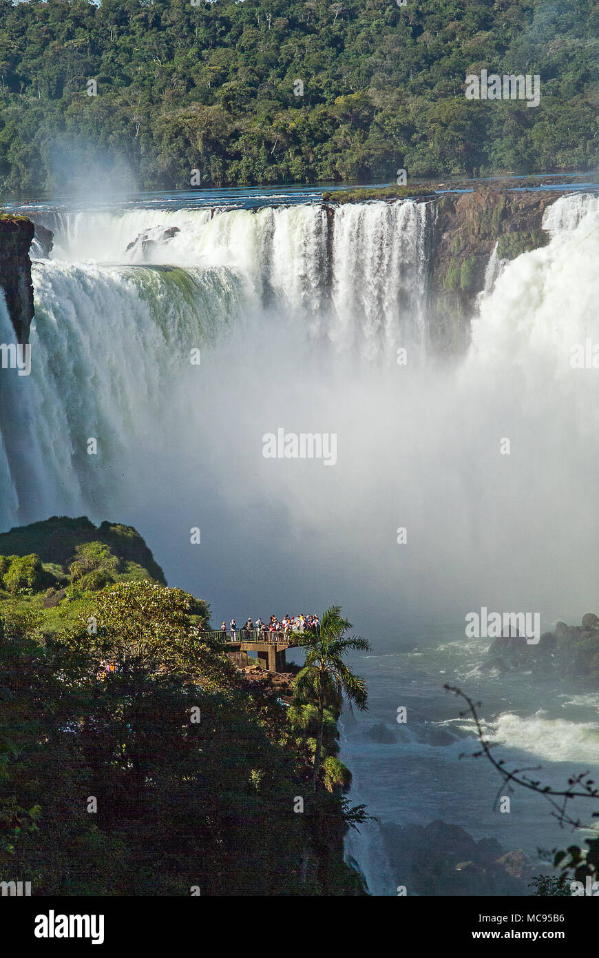 Iguazu Falls between Brazil, Argentina and Paraguay Stock Photo