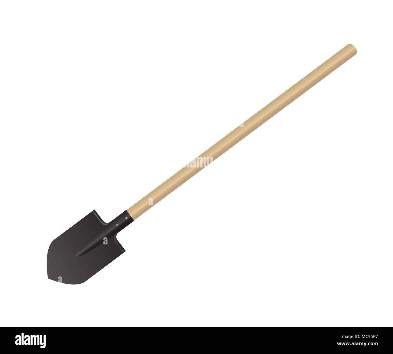 Photorealistic shovel on a white background Stock Vector