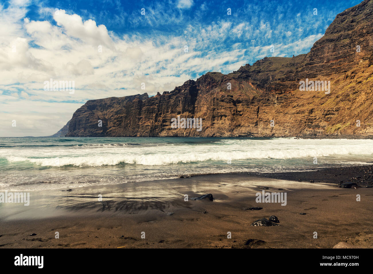 Beach Los Guios in Los Gigantes. Tenerife Canary Islands Stock Photo