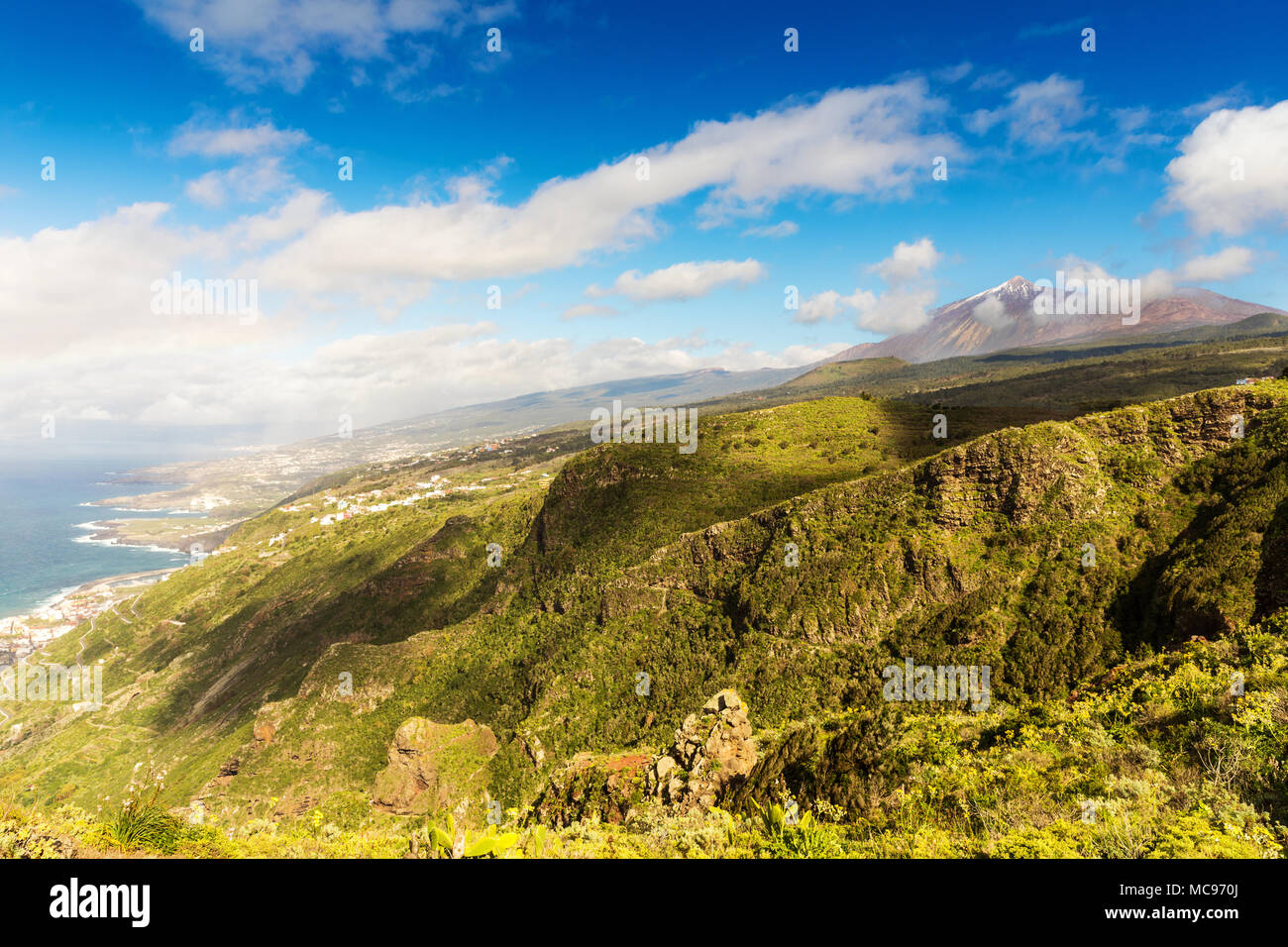 beautiful Tenerife mountain landscape on sunny summer day Stock Photo