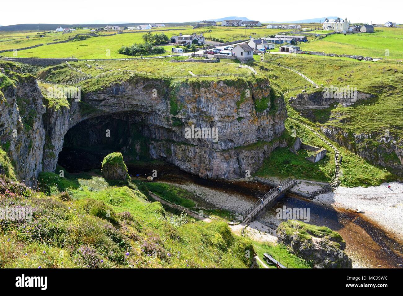 View of Smoo Cave Durness, Scottish Highlands, UK Stock Photo