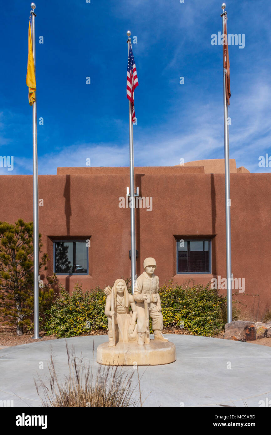 Statue at Indian Pueblo Cultural Center in Albuquerque, New Mexico. Stock Photo