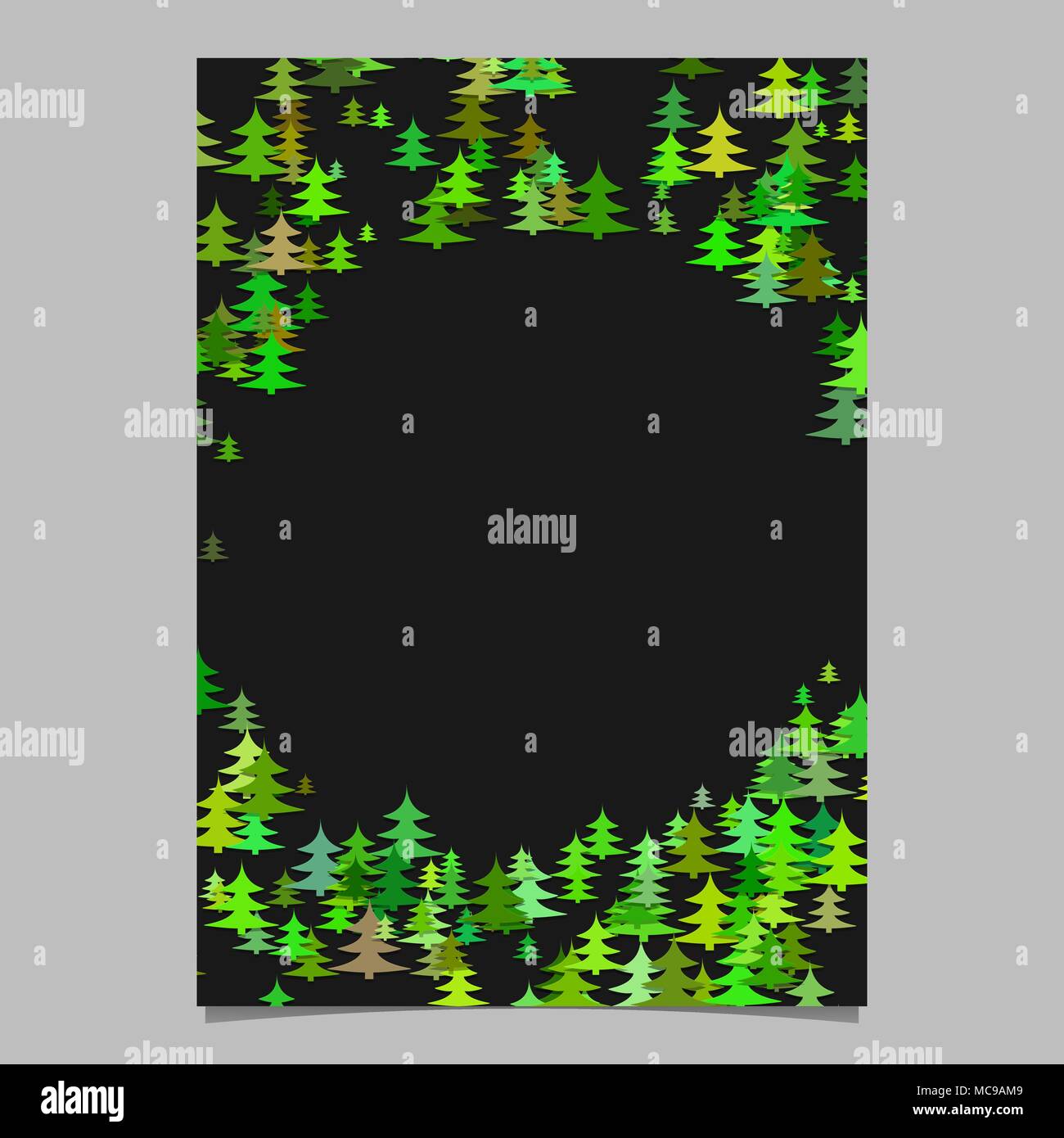 Abstract random seasonal pine tree design brochure template Stock Vector