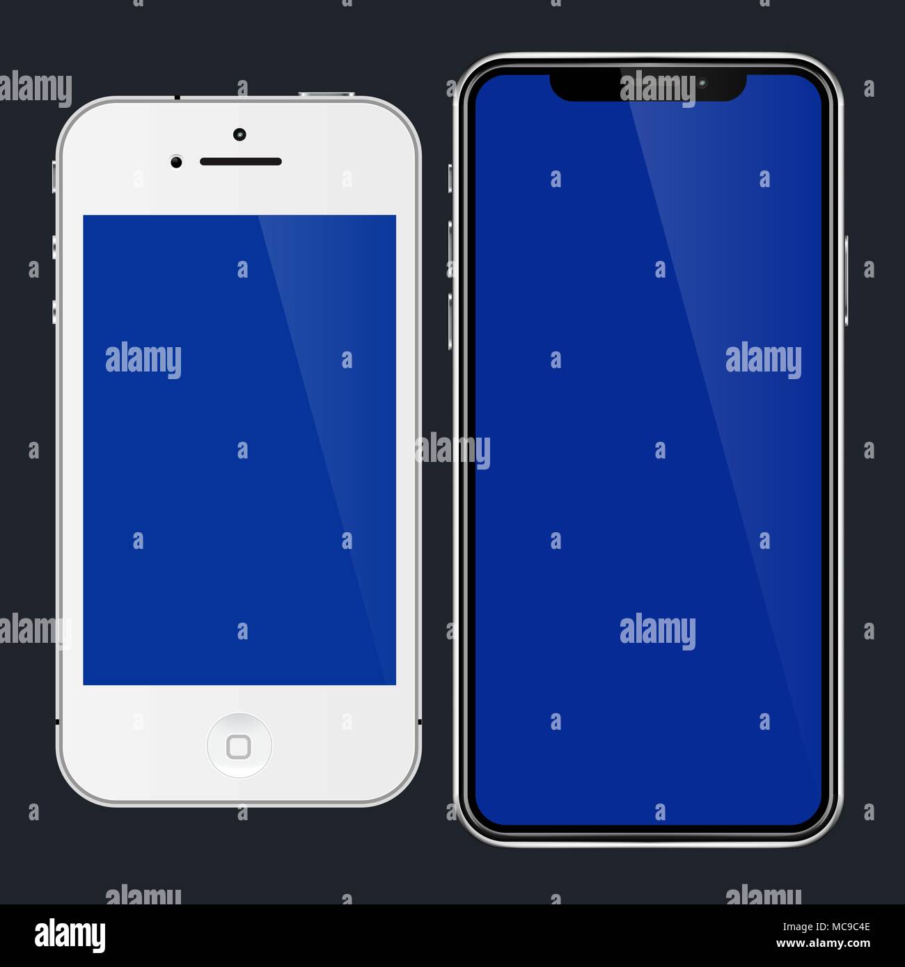 vector apple iphone white and Iphone x art and graphics Stock Vector