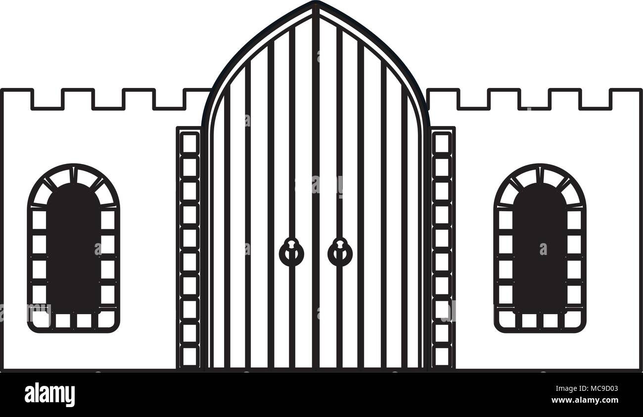 facade and door of medieval castle Stock Vector Image & Art - Alamy