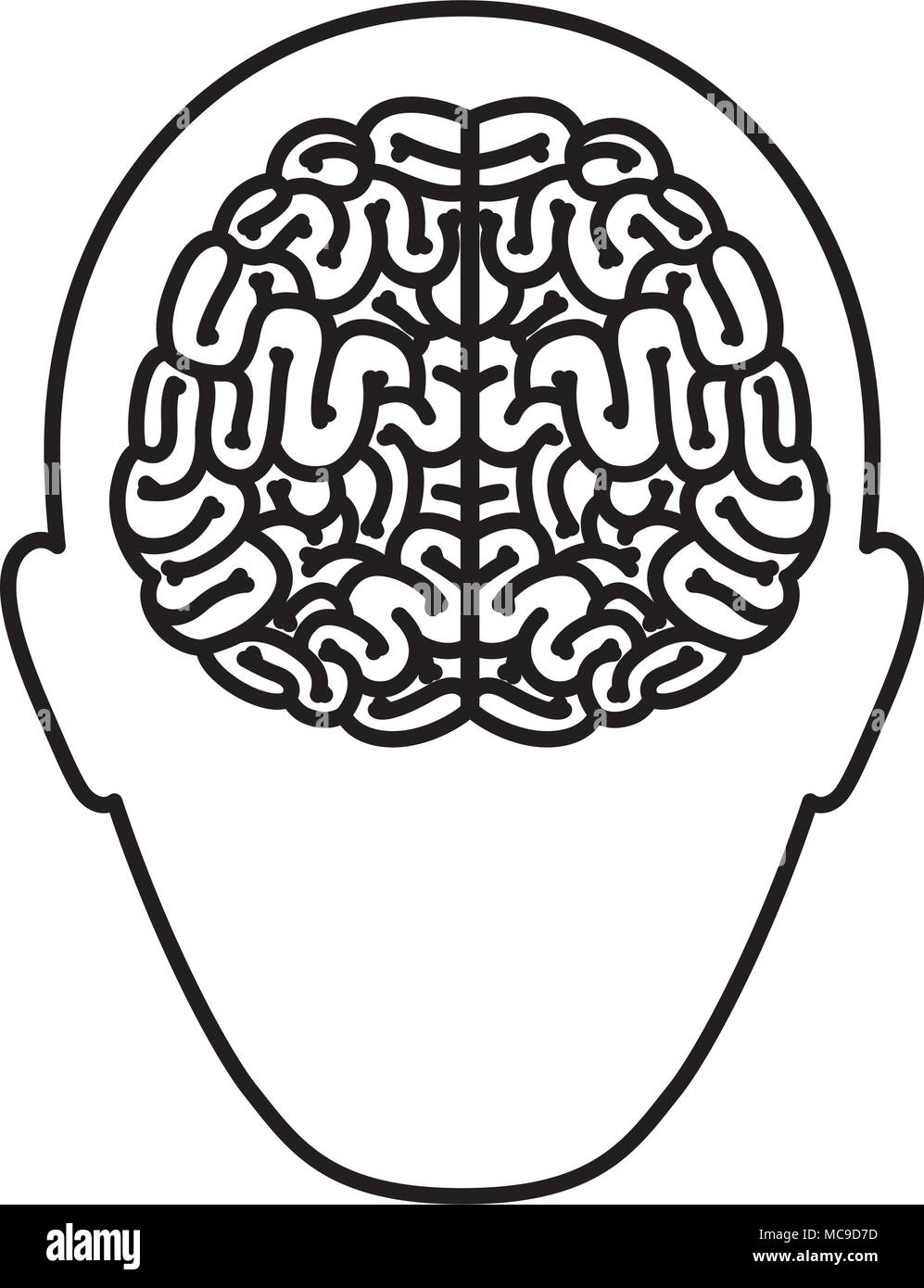 head profile human with brain Stock Vector Image & Art - Alamy