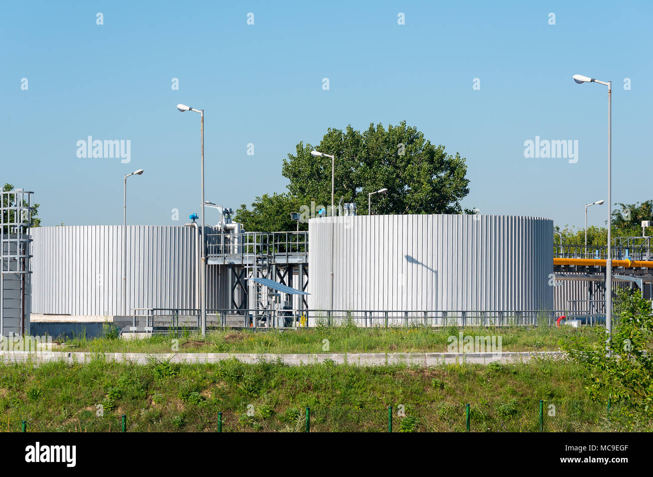 Small sewage treatment plant Stock Photo