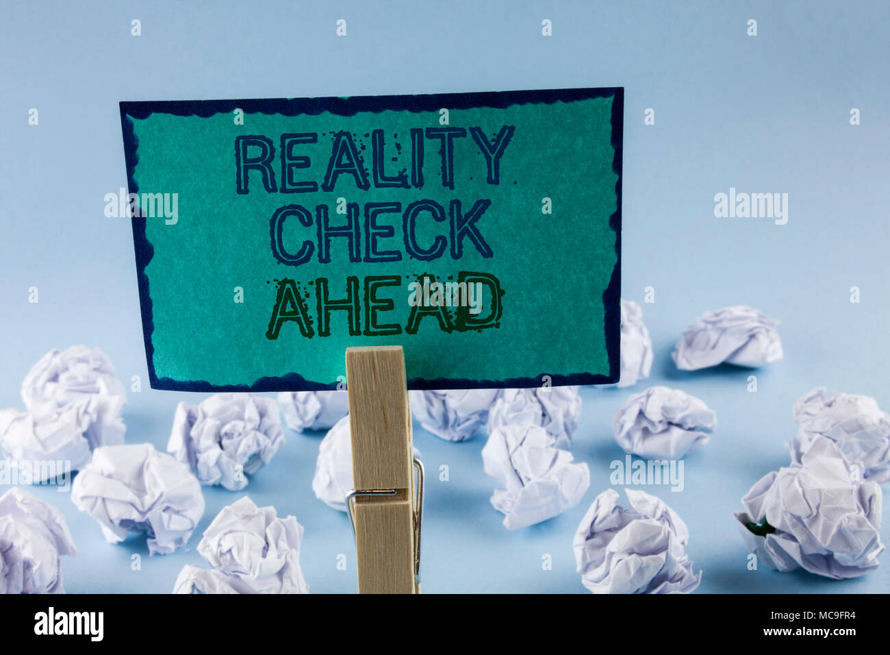 Reality On Paper Text sign showing Reality Check Ahead. Conceptual photo Unveil truth ...