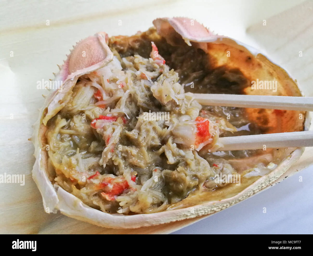 Fresh grilled Kanimiso crab meat Japanese style Stock Photo Alamy