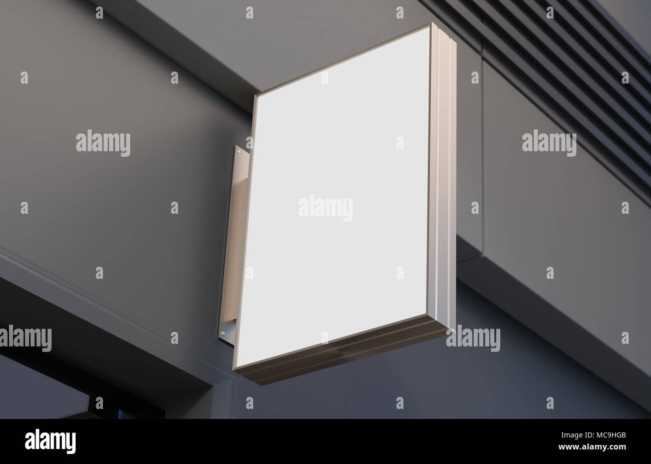 Signage Rendering Blank, outdoor signage, signboard mockup, sign mounted on the building ...