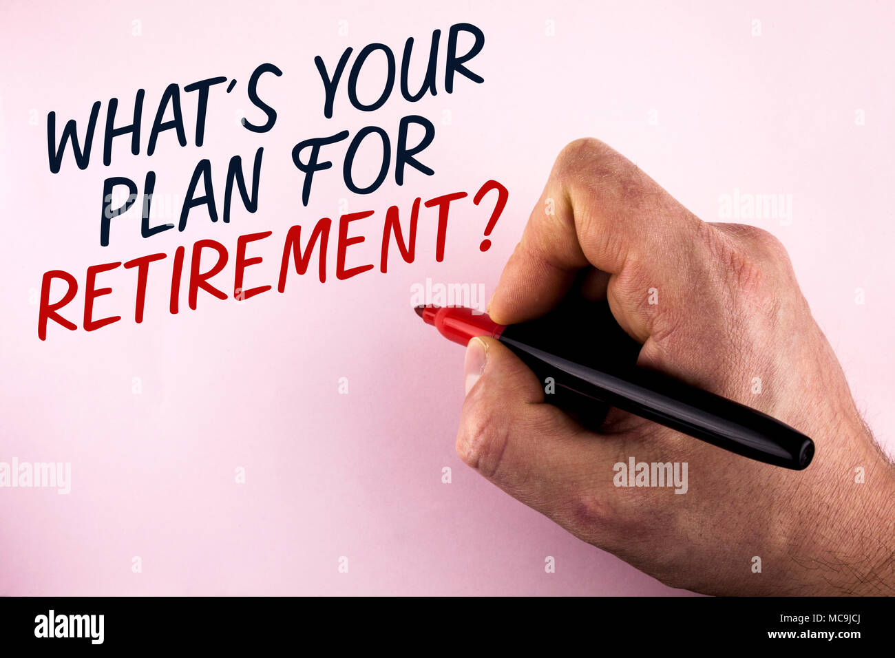 Word writing text What IS Your Plan For Retirement Question. Business  concept for Thought any plans when you grow old written by Man holding  Marker in Stock Photo - Alamy
