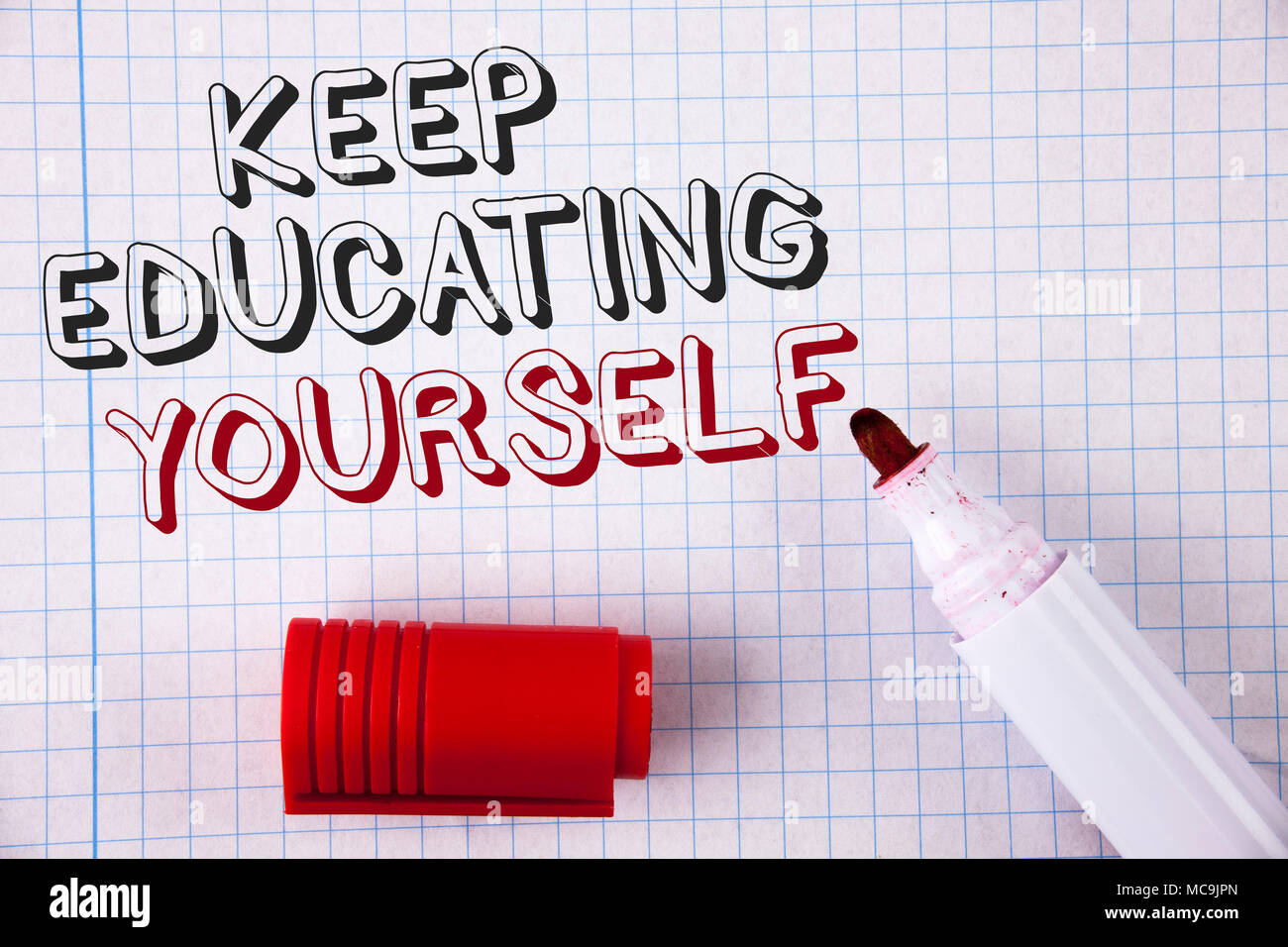 Text sign showing Keep Education Yourself. Conceptual photo Learning ...