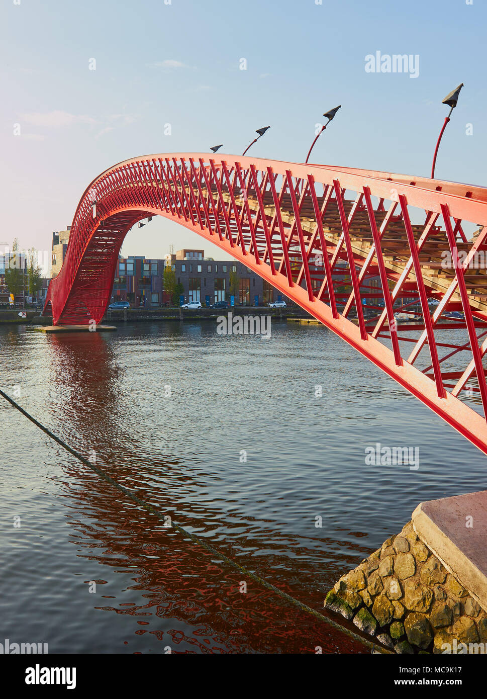 Python Bridge (Pythonbrug), Oosterdokseiland (eastern docklands), Amsterdam, Netherlands. Stock Photo