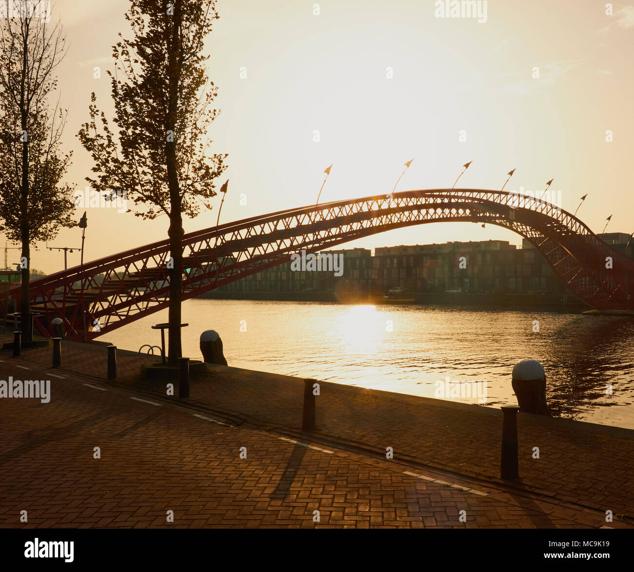 Python Bridge (Pythonbrug), Oosterdokseiland (eastern docklands), Amsterdam, Netherlands. Stock Photo