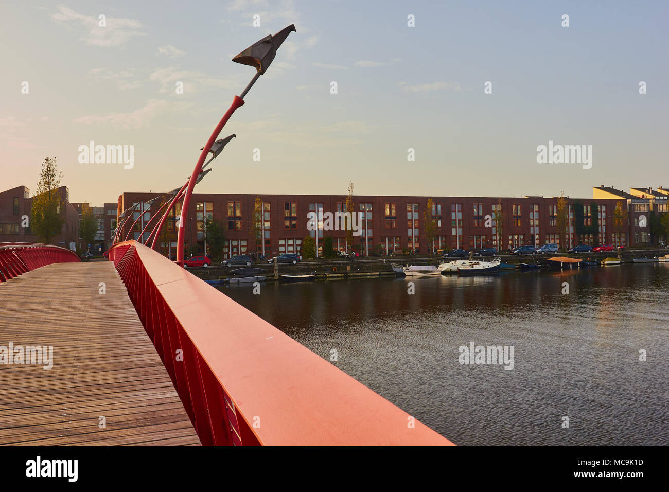 Python Bridge (Pythonbrug), Oosterdokseiland (eastern docklands), Amsterdam, Netherlands. Stock Photo