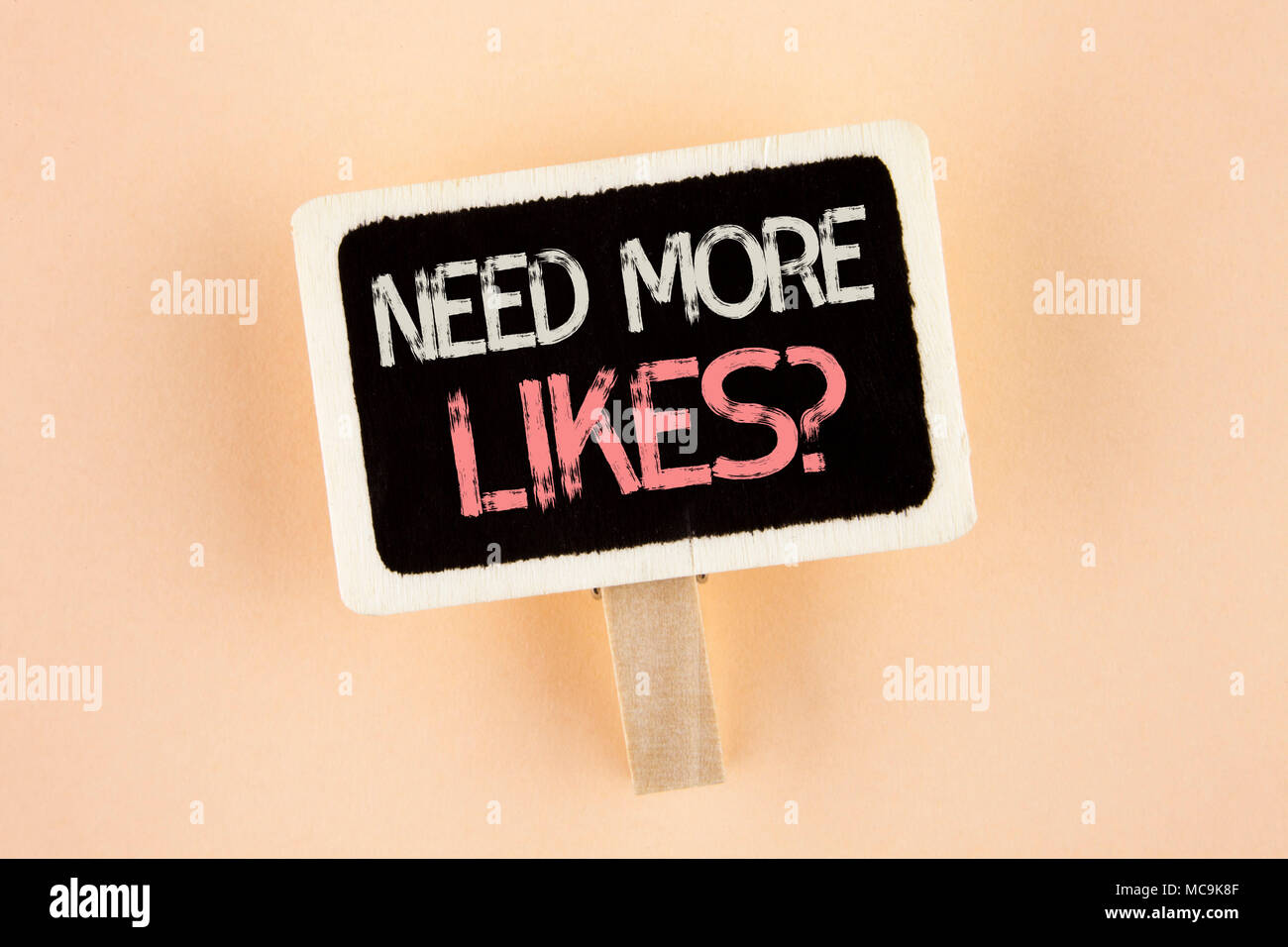 Handwriting text Need More Likes Question. Concept meaning Social media