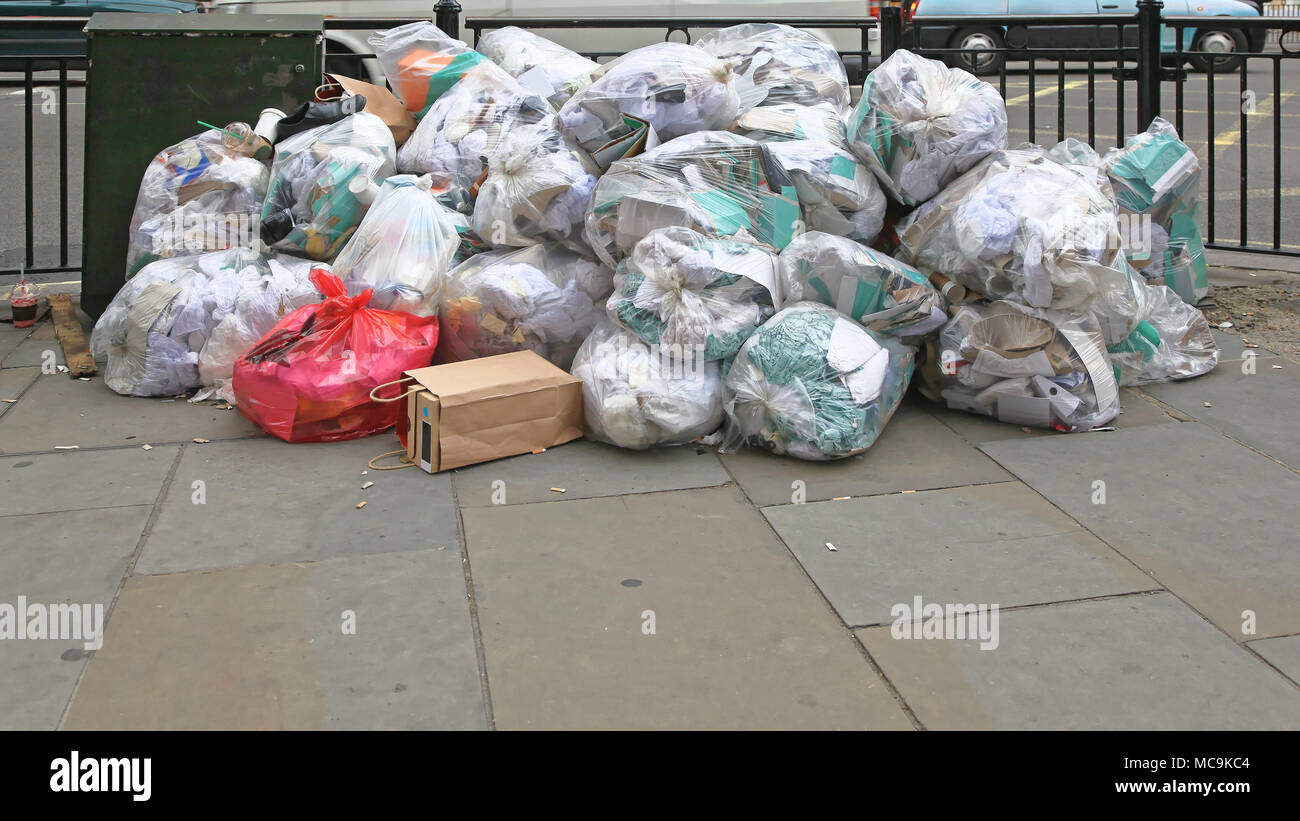Big Pile of Clear Trash Bags at Street Stock Photo Alamy