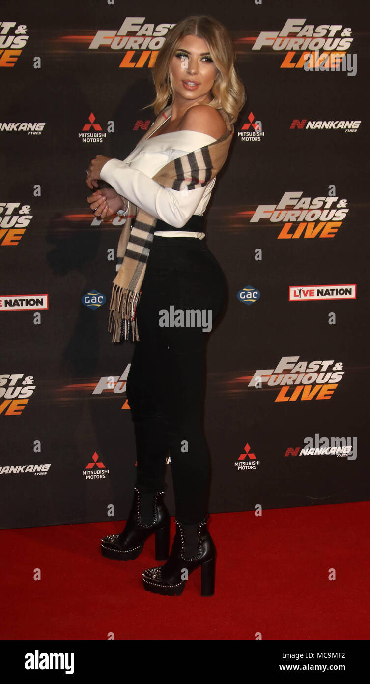Jan 19, 2018 - Olivia Buckland attending Fast & Furious Live at The O2