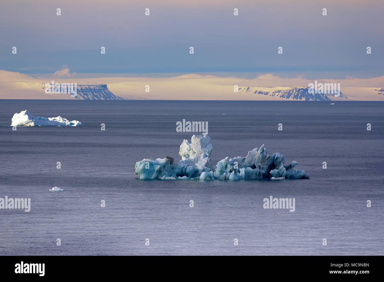 Bergy bit - part of iceberg. Icebergs in the British channel. Franz ...