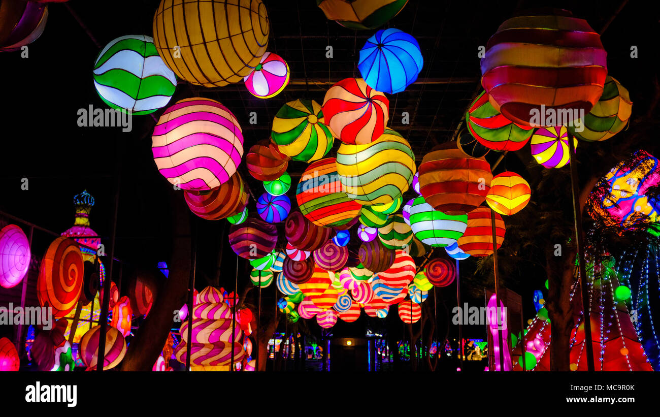 Colorful lights in candy shapes Stock Photo Alamy