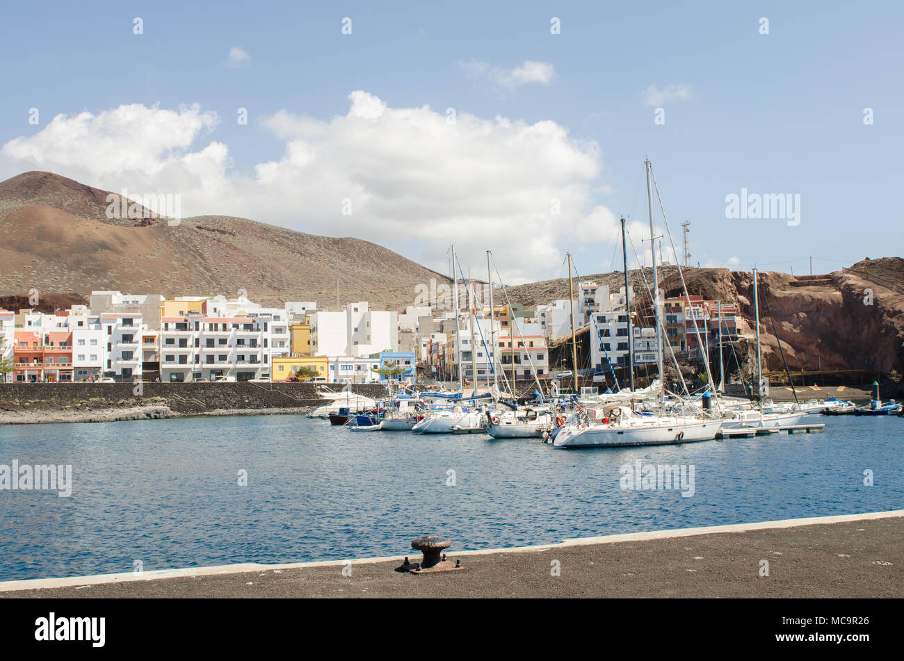La Restinga, seaside village in the south of the El Hierro, privileged region for divind. Canary island, Spain. Stock Photo