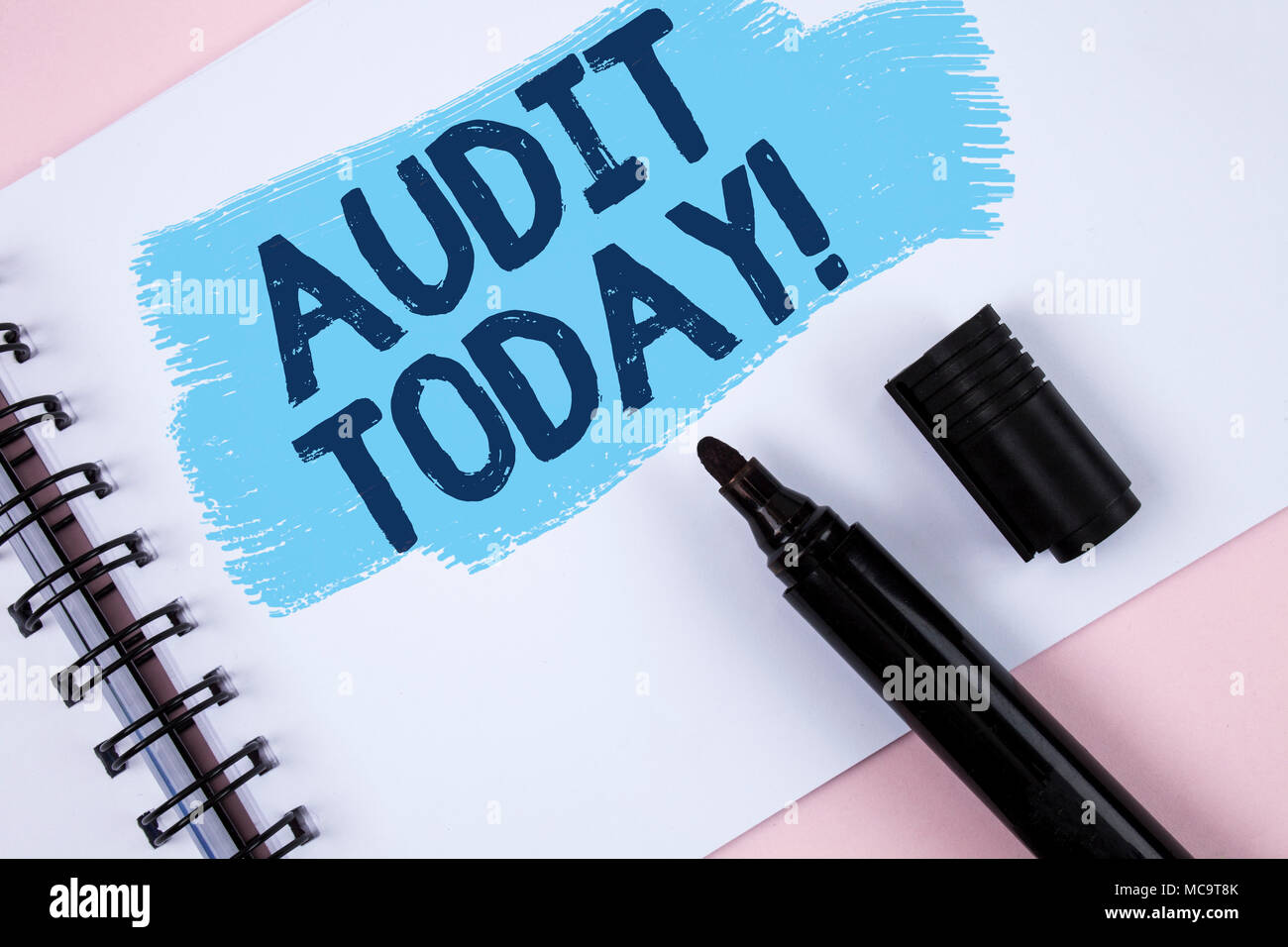Text sign showing Audit Today. Conceptual photo Inspection made right ...
