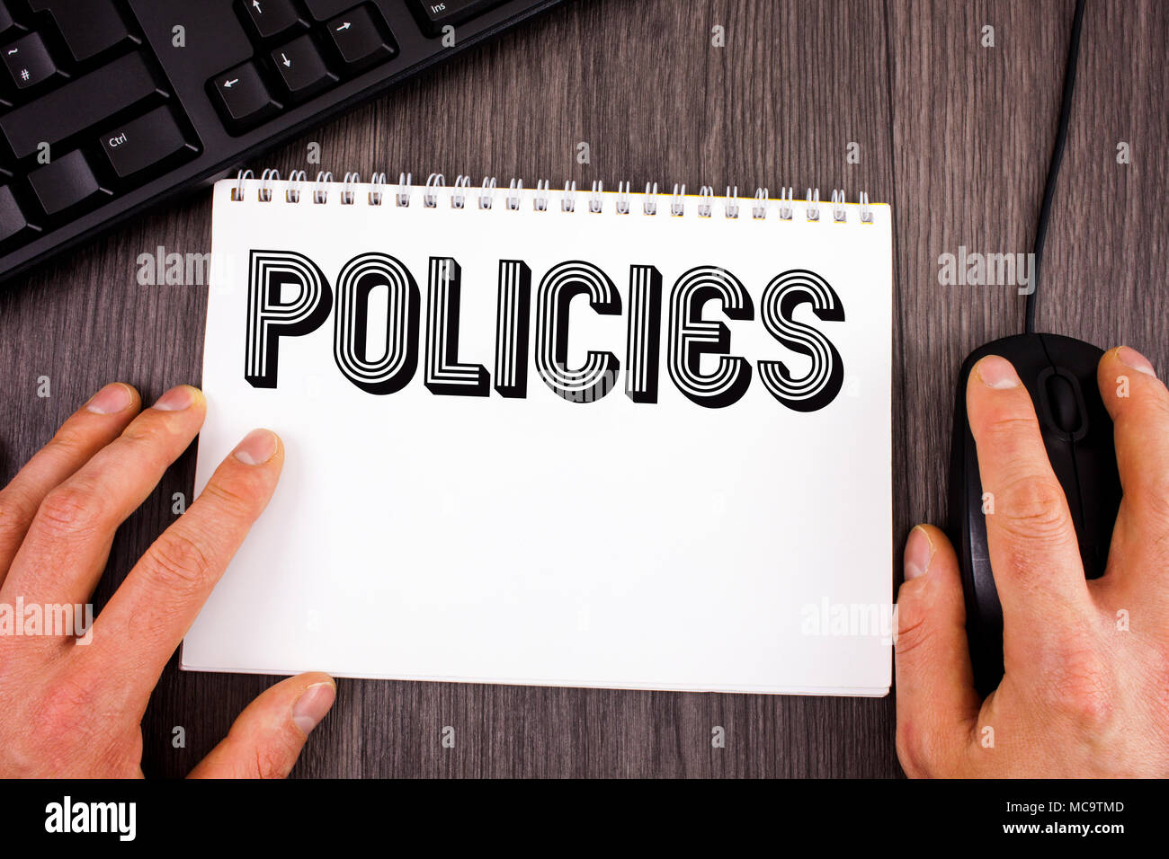 Writing note showing Policies. Business photo showcasing Business ...