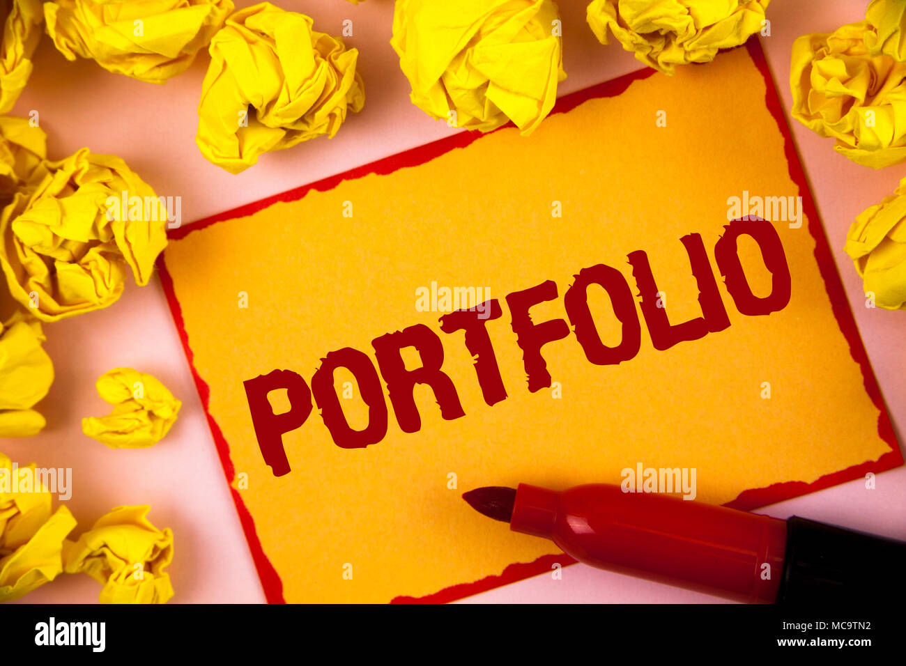 Writing note showing Portfolio. Business photo showcasing Examples of ...