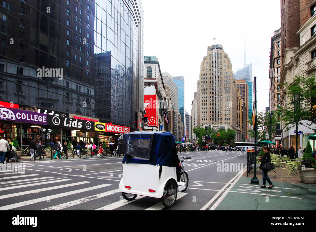 New York City, USA May 19, 2013 rickshaw on street in Manhattan, NY
