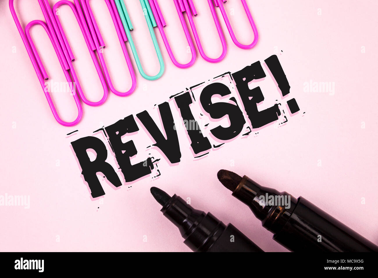 Handwriting text Revise Motivational Call. Concept meaning Reconsider ...