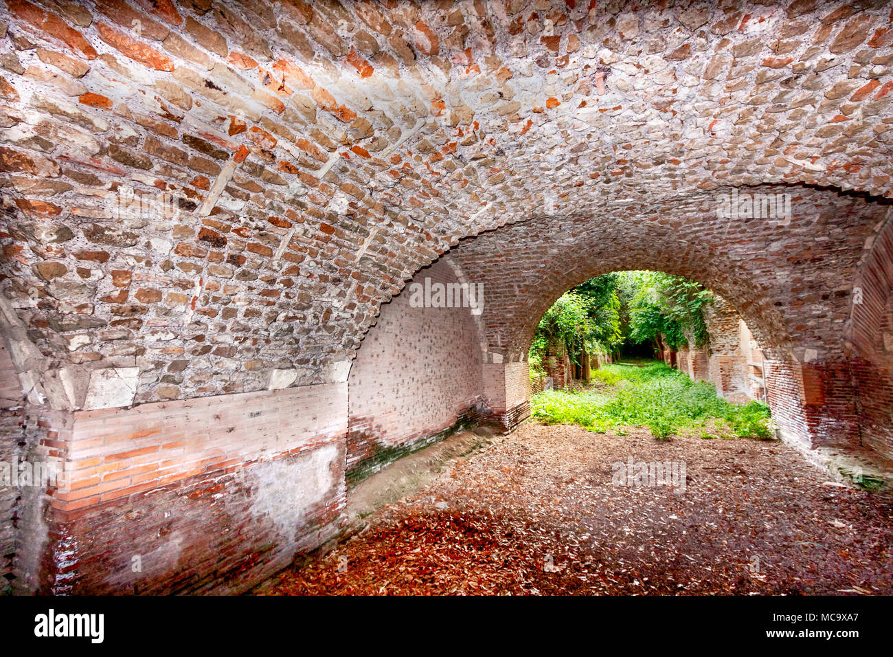 Archaeological excavations of the port of Trajan and Claudius in Rome - Italy Stock Photo