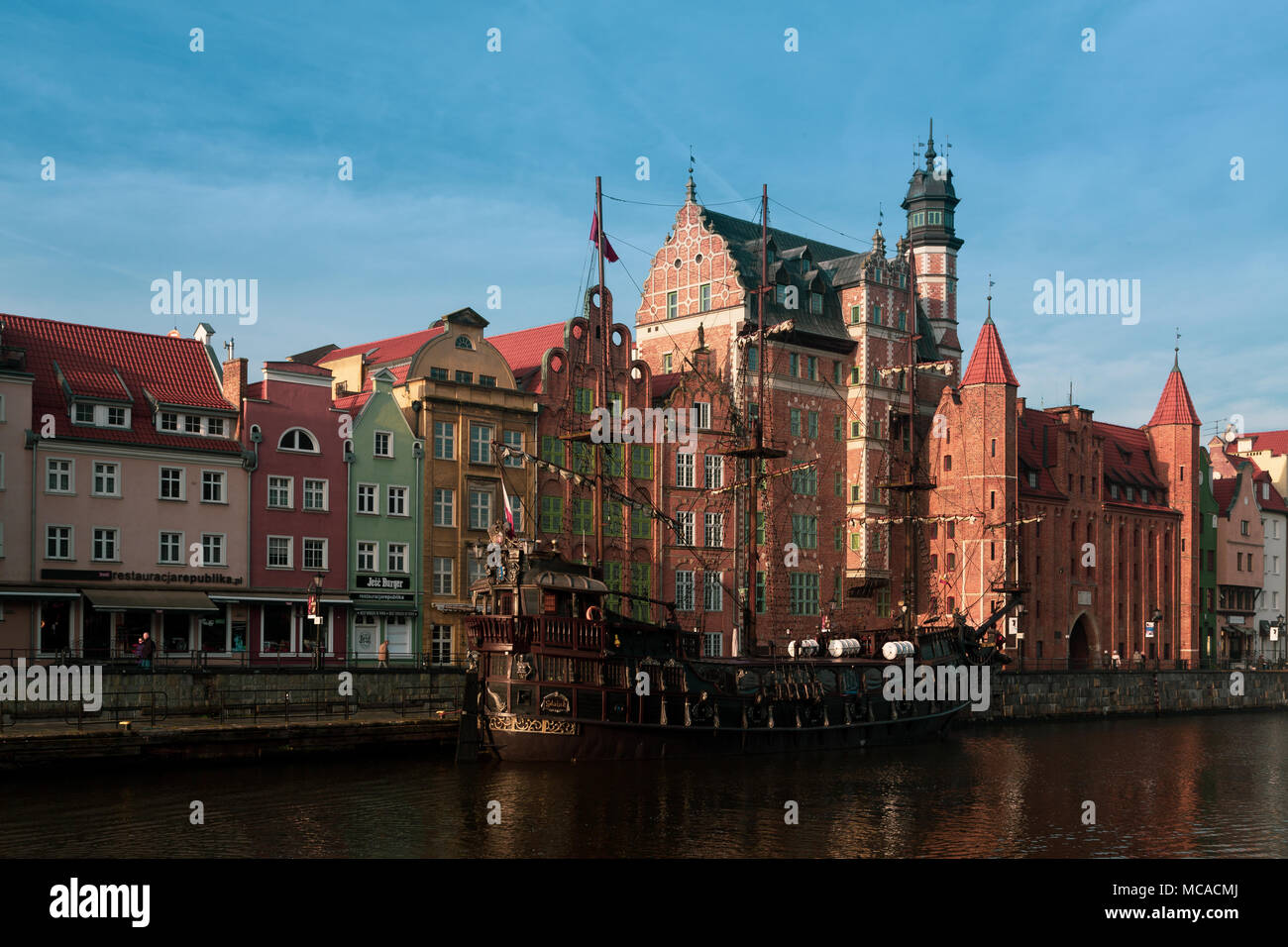 Gdansk (Danzig) along the Motlawa River, Poland Stock Photo