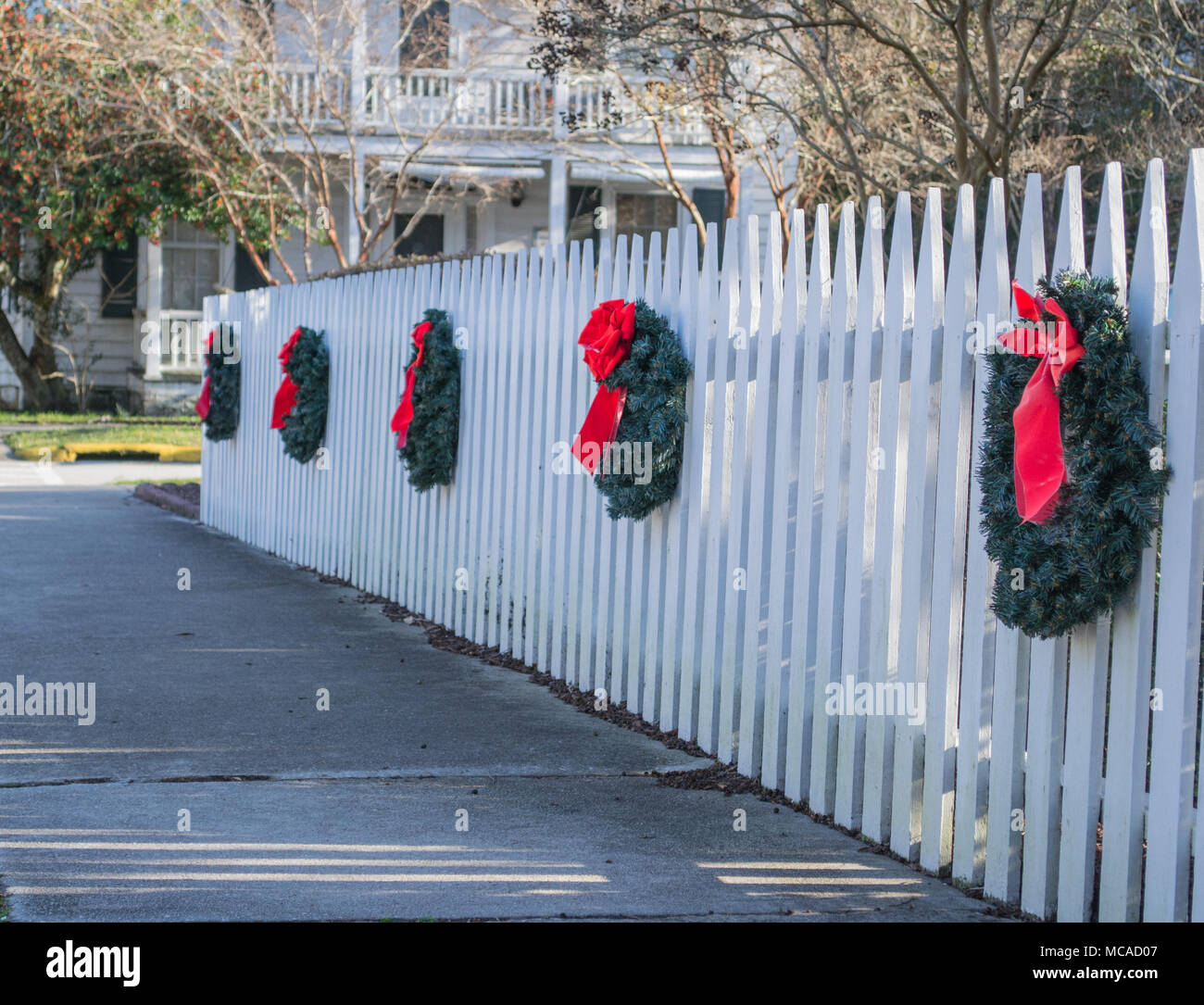 Christmas in downtown, historic small waterfront town in eastern North