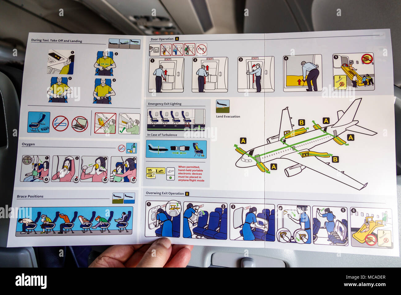 Aircraft safety card hires stock photography and images Alamy