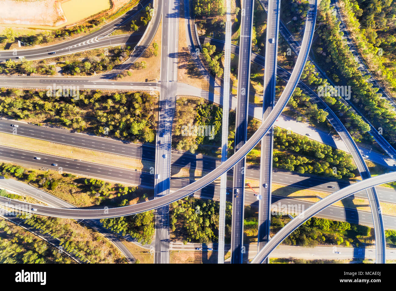 Light horse interchange between M4 and M7 motorways in Sydney west
